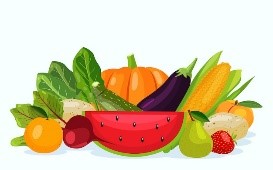 Free vector vegetables and fruits background