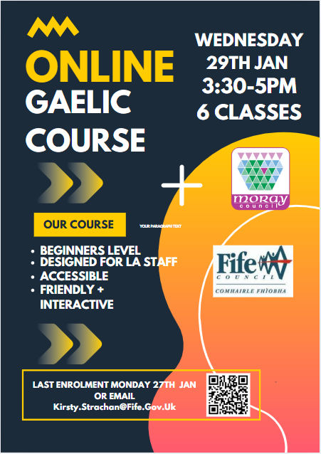 Advert for free online Gaelic course